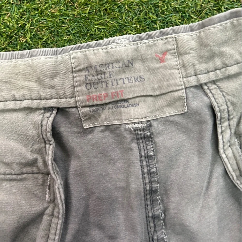 American Eagle Outfitters Mens Gray Prep Fit Cotton Twill Chino Shorts Size 36